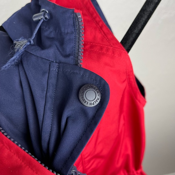 Ralph Lauren Reversible Red Blue Hooded Sleek Cinched Waist Vest M - Picture 6 of 8